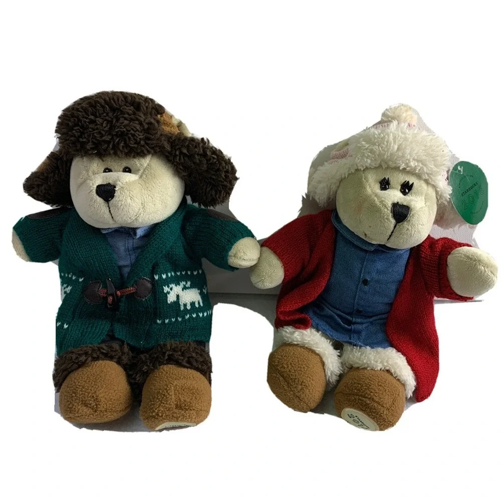 Limited Edition 2016 Starbucks‎ Holiday Bearista Collection Pair Boy & Girl Bear